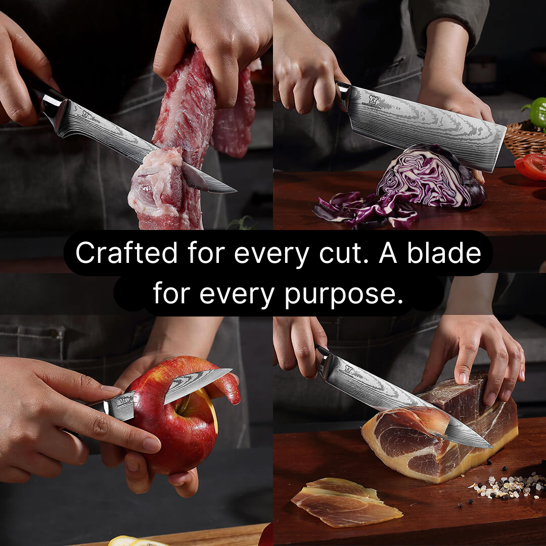 Japanese Kitchen Knife Set – 8-Piece Chef’s Knives & Wooden Handles