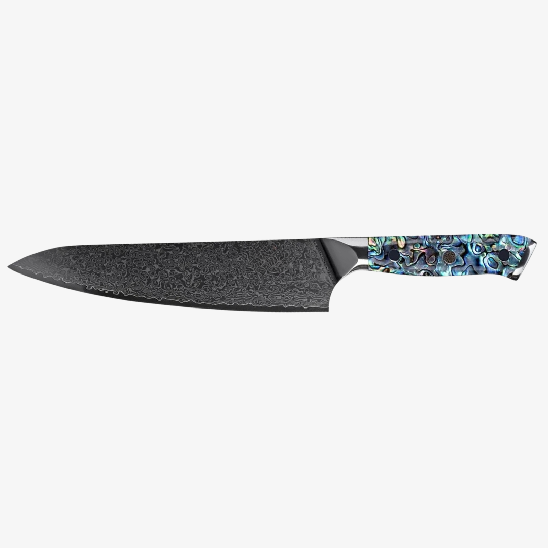 8.5-Inch Chef’s Knife – Japanese Damascus Steel & Abalone Handle