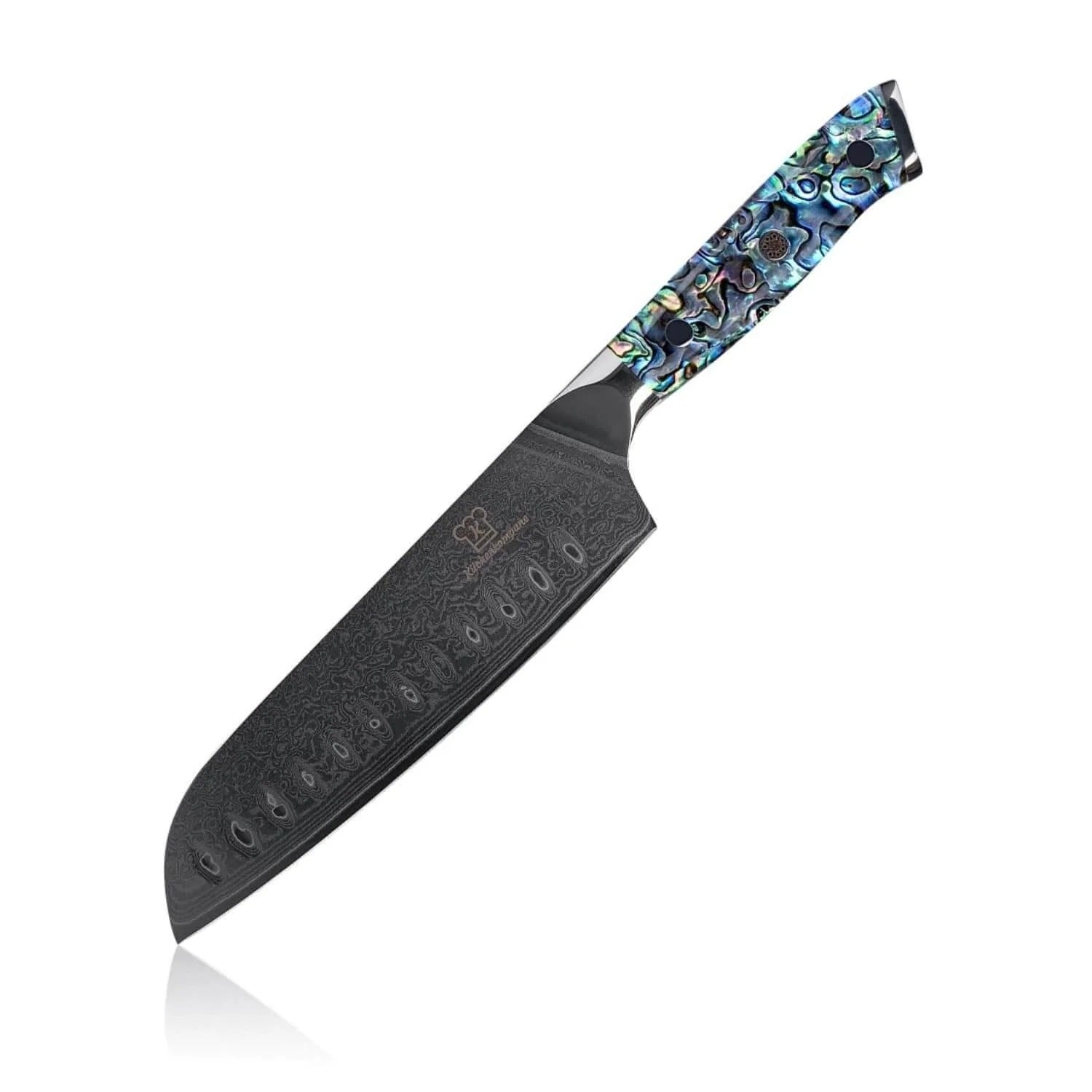Sheru Santoku Kitchen Knife – Handcrafted Damascus Steel Knife