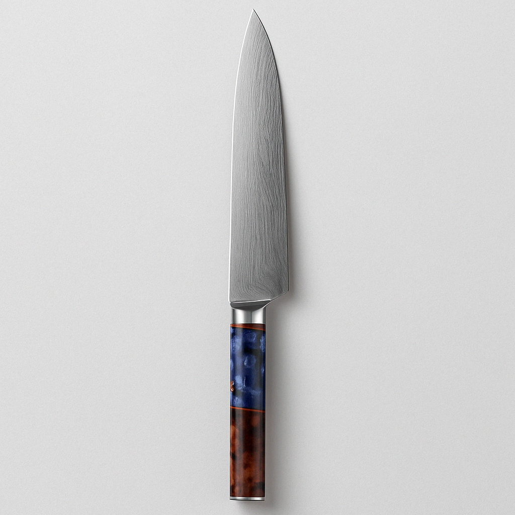 9.5” Damascus Steel Chef Knife – VG10 Core, Professional Kitchen Knife