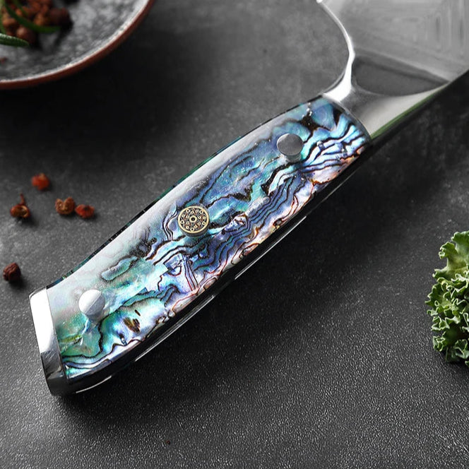 Japanese Damascus Knife Set - VG10 - | 67-Layer Steel, Abalone Handle