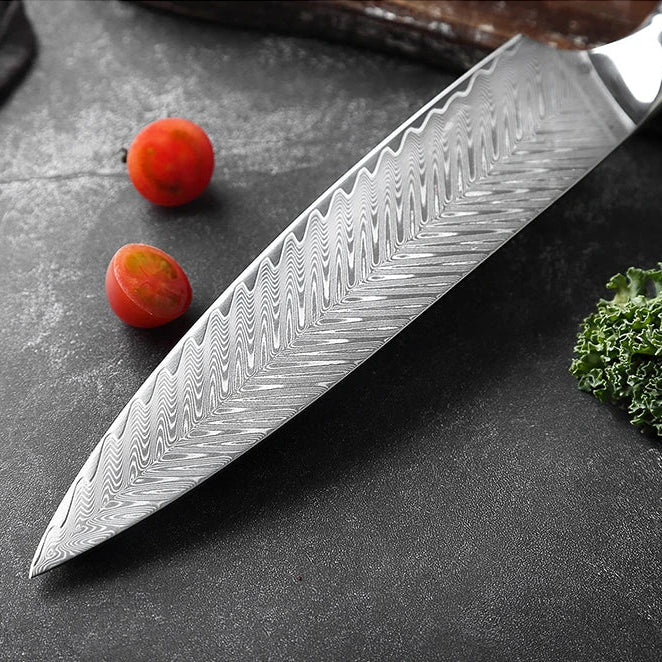 Japanese Damascus Knife Set - VG10 - | 67-Layer Steel, Abalone Handle