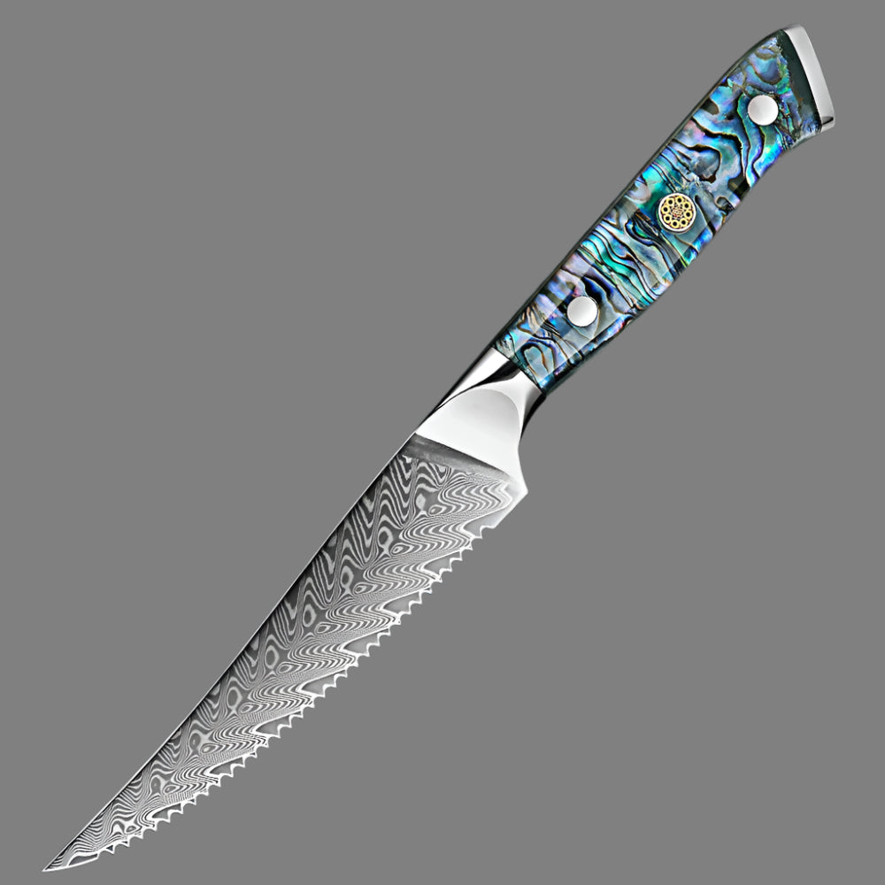 Japanese Damascus Knife Set - VG10 - | 67-Layer Steel, Abalone Handle