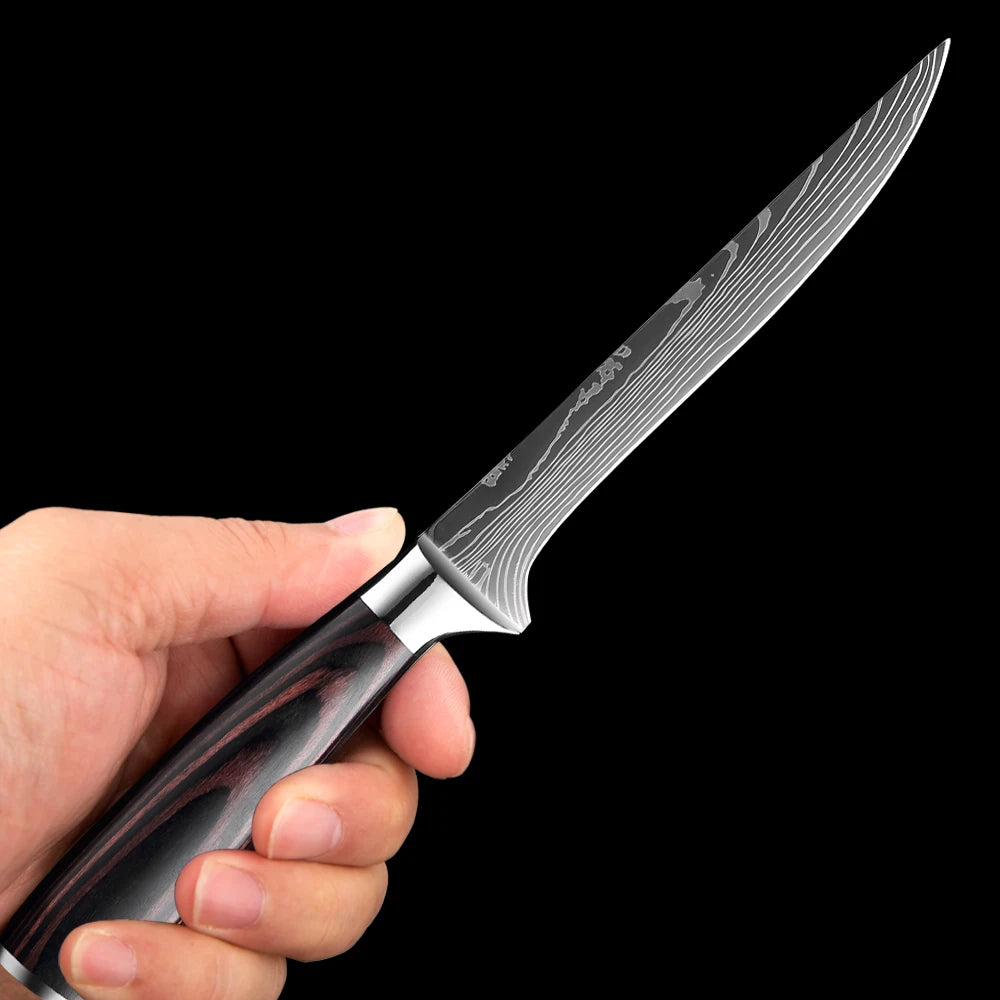 Japanese Kitchen Knife Set – 8-Piece Chef’s Knives & Wooden Handles