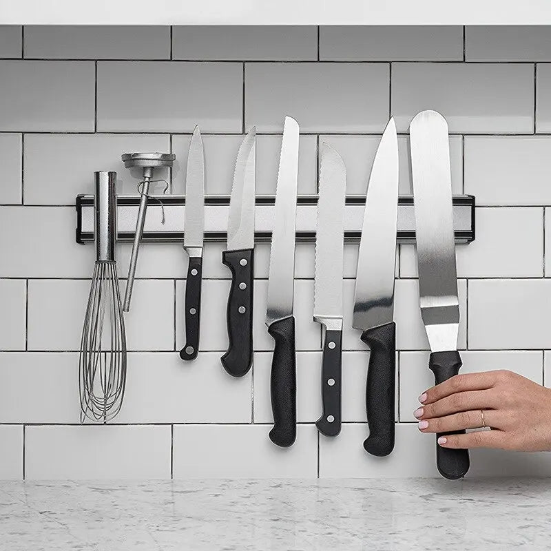 Magnetic Knife Strip – Wall-Mounted Steel Knife Holder & Utensil Rack