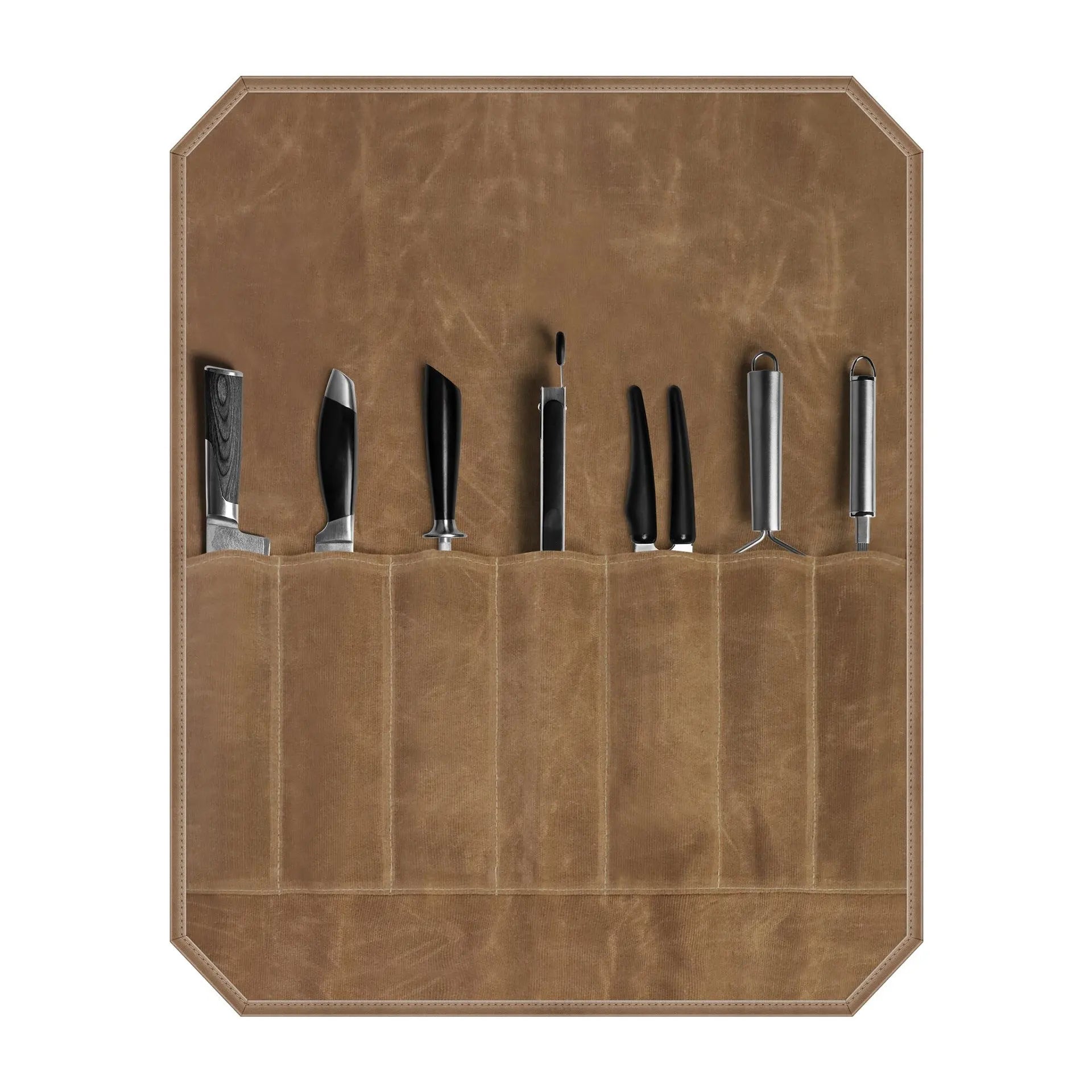 Waxed Canvas Knife Roll – Chef Knife Storage Bag