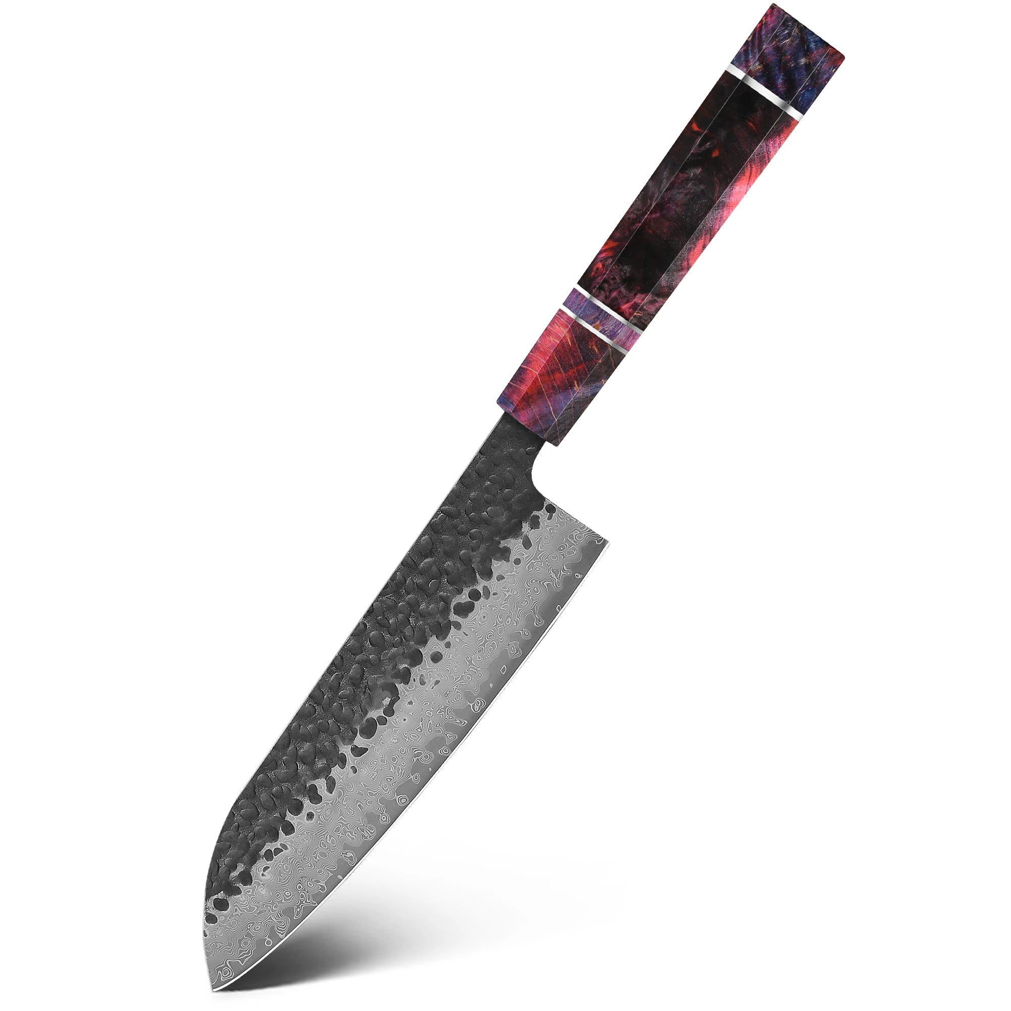 7″ Santoku Knife – 67-Layer Damascus Steel with Stablewood Handle