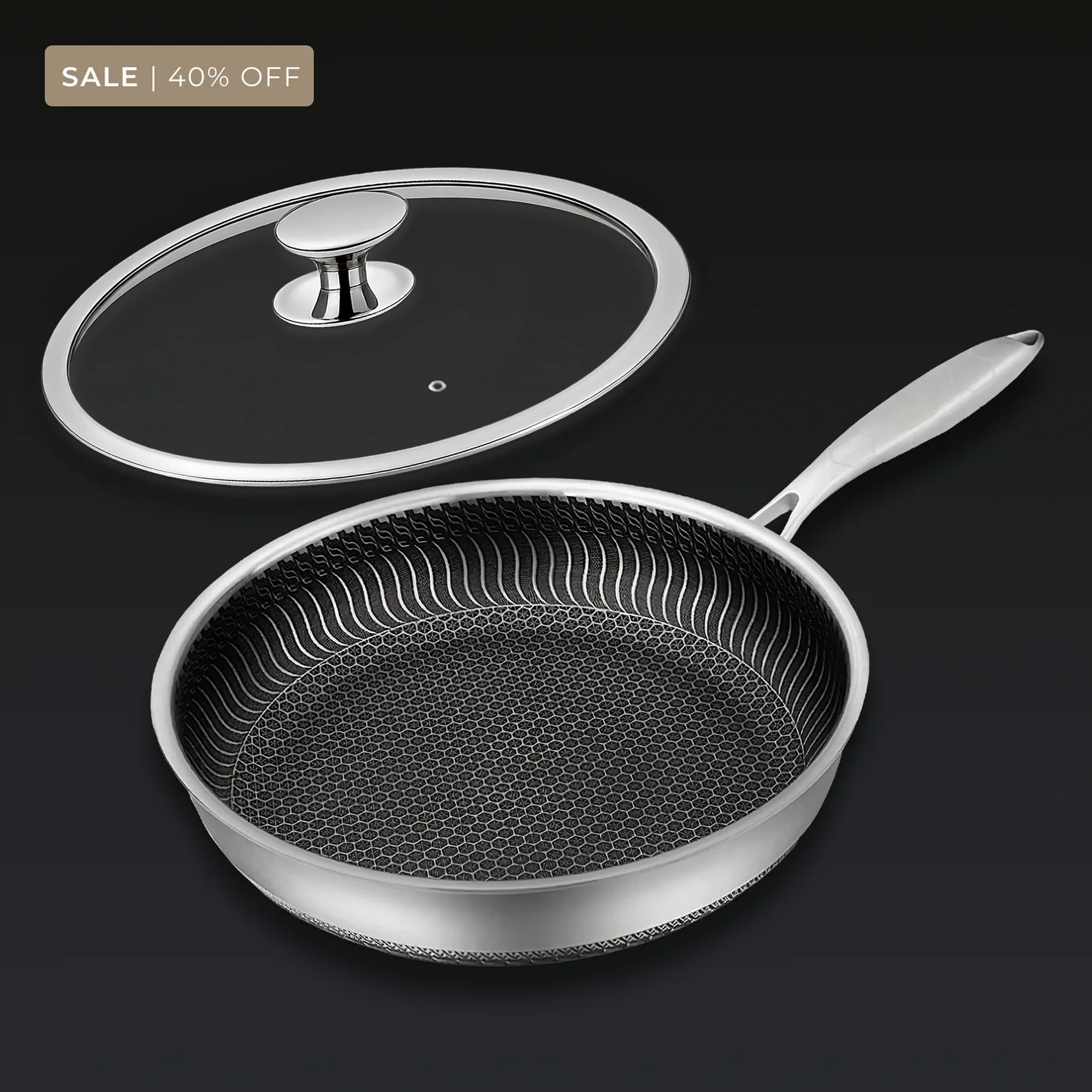 HexaSteel™ 26cm Tri-Ply Stainless Steel Frying Pan